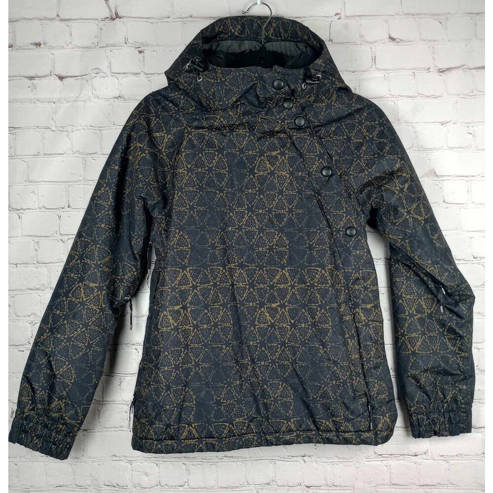 Holden Harper Womens Jacket Snowboard Ski Black Gold Geometric Design Size XS